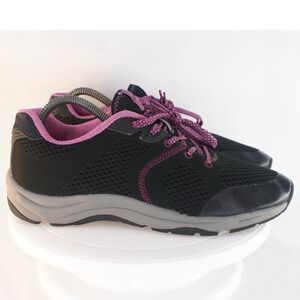 Vionic Emerald Walking Shoes Womens 8.5 Black Purple Mesh Sneakers 335EMERALD
